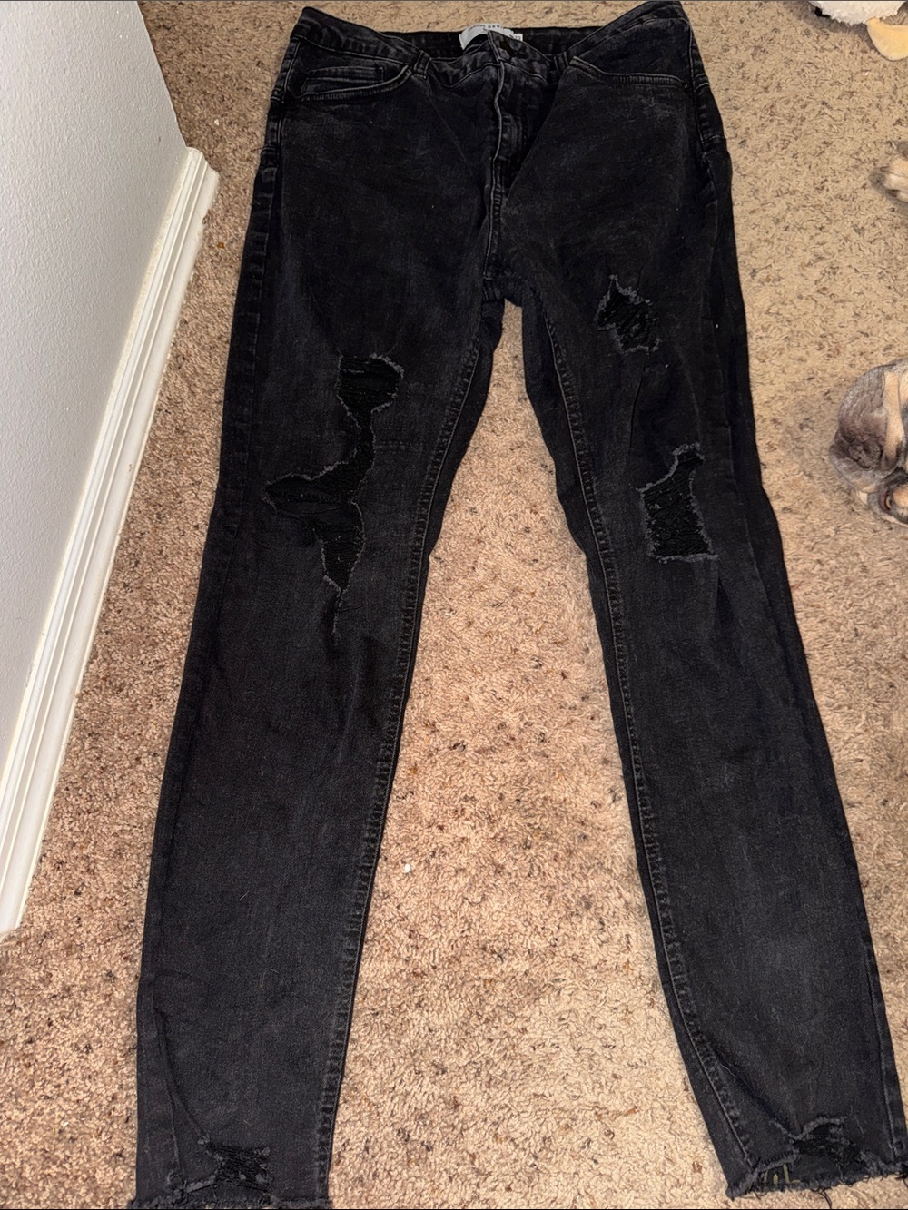 Black Distressed Women’s Jeans - Classic Slim Fit